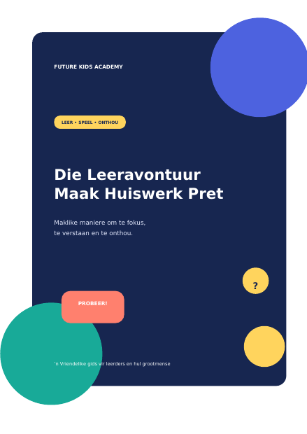 E-book cover: Die Leeravontuur Maak Huiswerk Pret